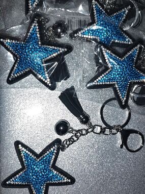 Dallas Cowboys Blue Star Rhinestone Keychain with Tassel